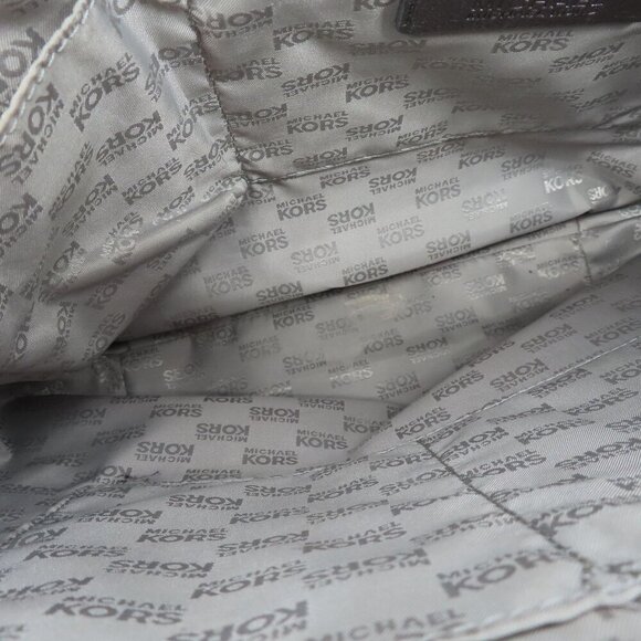 Michael Kors MK Jet Set Tote Bag Silver Gray Metal Chain Strap Handbag Purse - Picture 7 of 15